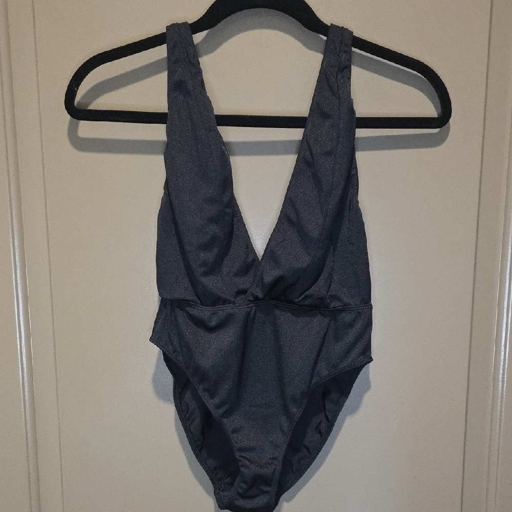 Urban outfitters black deep v bodysuit